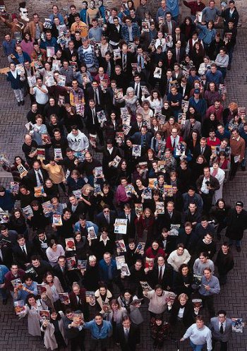 The staff of Future Publishing in 1993. click to follow on to full sized and tagged Flickr imag